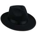 Unisex Men Women Hats Caps Panama Fedora Trilby Straight Wide Brim Hard Felt Black. 