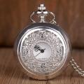 Arrive Hollow Silver Numerals Quartz Pocket Watch Women Men Watches Fob Clock. 