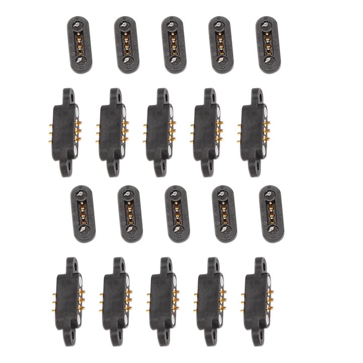 10 Pairs Magnetic Pogo Pin Connector Spring Loaded Magnetic Pogo Pin Connector 3 Positions Magnets Pitch 2.3MM Through Holes Male Female Probe