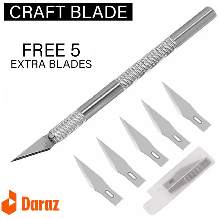 High Quality Pen Knife with 5 Interchangeable Sharp Blades  for Carving and Mat Cutting as a Mobile Phone PCB DIY Repair crafting knife sticker cutter paper cutter.  For precision cutting art and Tools