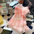 Stunning Pink Slip Dress High-Quality French Style Small Summer Seaside Vacation High-End Fairy Dress Fashion. 