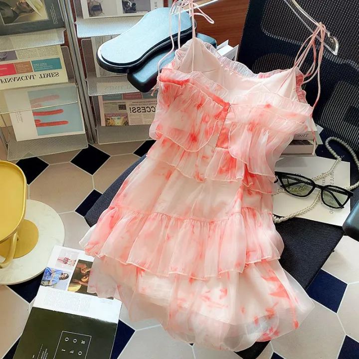 Stunning%20Pink%20Slip%20Dress%20High-Quality%20French%20Style%20Small%20Summer%20Seaside%20Vacation%20High-End%20Fairy%20Dress%20Fashion%20-%20Image%203