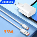 33W USB Charger Fast Charging EU/US Plug Mobile Phone Adapter For Xiaomi Redmi Note 13 12 11 iPhone Samsung Quick Charge Charger. 