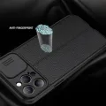 【ThinkWay】Slide Camera Lens Protection Case For iPhone 13 12 11 Pro Max XR XS X 6 7 8 Plus Mini SE Leather Texture Cooling Soft Back Cover. 