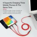 Charger 3 in 1 USB Cable 3A Micro USB / Type C / Lighting for all iPhone Android Phone Fast Charging Cable. 
