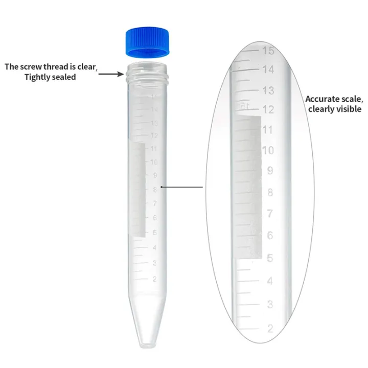 Conical Centrifuge Tubes 15ML, 300 Pcs Sterile Plastic Test Tubes with ...