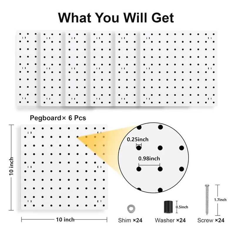 8Pcs Pegboard, Peg Board, Pegboard Wall Organizer, Mount 8Pcs Pegboard, Peg Board, Pegboard Wall Organizer, Mount
