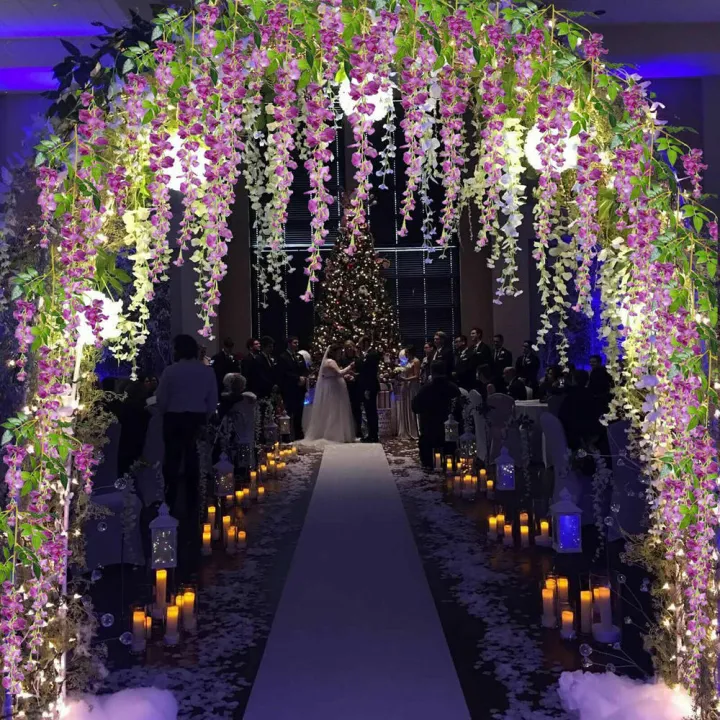 1%20Piece%20%20Vine%20Garland%20Silk%20Hanging%20Ceiling%20Decoration%20Wisteria%20Leaf%20Flower%20Wisteria%20Flower%20-%20Image%203