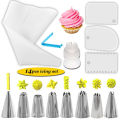 High Quality 14 Pieces Cake Decorating Kit Supplies Set Tools Piping Tips Pastry Icing Bags Nozzles Piping Bag Cake decoration tools kitchen accessories baking tools.. 