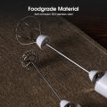 EsoGoal Milk Bubbler Household Hand-Held Electric Egg Beater Blender USB Rechargeable Foam Maker Kitchen Portable Mixer With Beating Head + Mixing Head + Foam Head For Coffee Cream. 