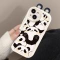 Phone Case For Samsung Galaxy A02 A02S A03 CORE A04 A04E A04S A10 A11 A13 A14 A22 A23 A24 A30 A20 A21S Back Cover Funny Wavy Texture Cartoon 3D Cute Panda Doll Ears Fashion Creative Silicone Cover TPU Clear Soft.