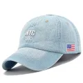 Adjustable Denim Cap Casual Sunscreen Unisex Baseball Hat Embroidered Trendy Snapback Cap for Sports Accessory Urban Fashion Men & Women Sun Protection Outdoor Activities. 