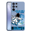 Samsung Galaxy S23 S22 Ultra S23+ S22+ S21+ S20+ Plus Samsung Galaxy S23 S21 S20 FE 5G Smile Astronaut Square Phone Case Liquid Silicon Soft Casing nasa Cover. 