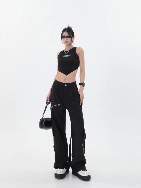 High%20Street%20Hip%20Hop%20Zipper%20Decorations%20Multi-Pocket%20Cargo%20Pants%20Male%20and%20Female%20Trendy%20All-Match%20Loose%20Straight%20Casual%20Sports%20Trousers%20-%20Image%204