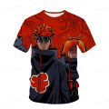 Naruto Series Printed Children's Kakashi 3D Cartoon T-shirt Top 2023 Summer Latest Cartoon Short Sleeve T-shirt Boy's Top 4-14T. 