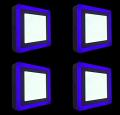 (18+6) 18 Watt LED Side Blue (6W) and White (18W) Square Surface Panel Light Ceiling (Double Color). 