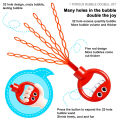 32 Holes Bubble Stick with Bubbles Refill Smiling Face Design Leak-proof Indoor Outdoor Handheld Bubble Maker Five Claws Bubble Wand Toy. 