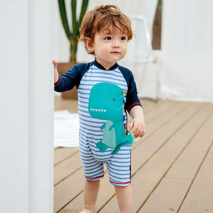 Cute%20Baby%20Swimsuit%20Children's%20Long-Sleeved%20One-Piece%20Toddler%20Kid%20Baby1-3Year-Old%20Cartoon%20Shark%20Dinosaur%20Swimming%20Suit%20-%20Image%206