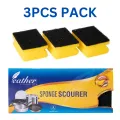 KITCHEN SPONGE SCOURER ANTI SCRATCH 3PCS PACK - FEATHER BRANCH. 