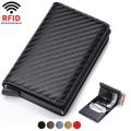Custom Credit Card Holder Men Smart Wallet RFID Anti-thelf Cardholder Carbon Fiber Leather Wallet Money Clips Purse ID Card CaseBasketball. 