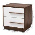VTEC HOME Modern Laura BedsIde Cupboard with 2 drawers - Two Tone design -Side Table - BC 560 - 19" X 16" X 19". 