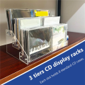 3X 3 Tier Clear Acrylic CD Holder Cascading CD Storage Rack. 