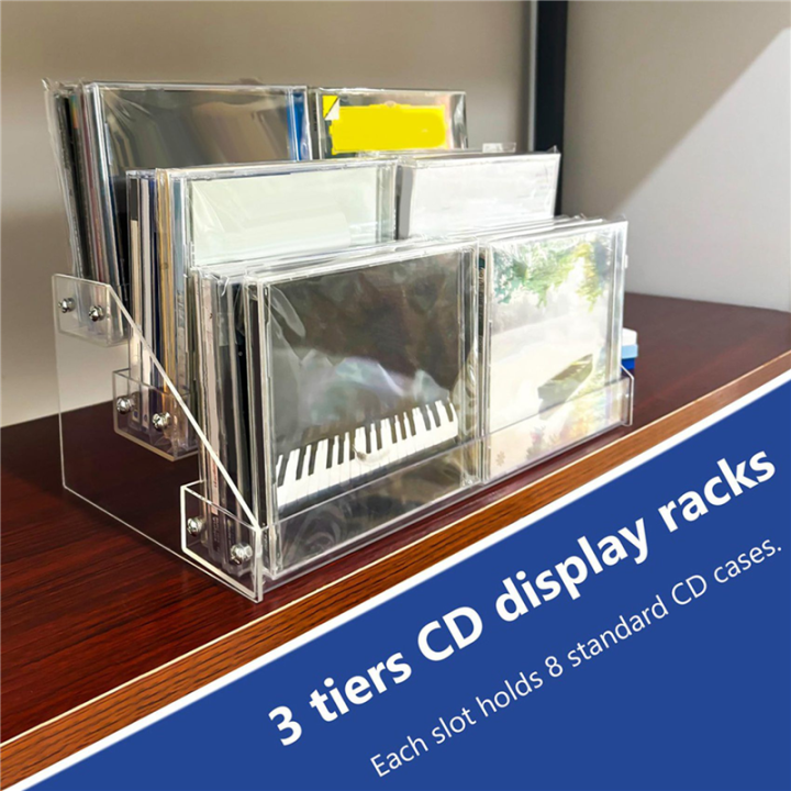 3X%203%20Tier%20Clear%20Acrylic%20CD%20Holder%20Cascading%20CD%20Storage%20Rack%20-%20Image%204