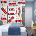 Cartoon Fire Truck Wall Decor Decals Kids Room Playroom Bedroom Firetruck Poster Mural Wall Stickers Kids Room Nursery Decor. 