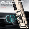 For Samsung Galaxy A55 5G Case with Slide Camera Cover, 360° Ring Holder Metal Kickstand, work for Phone Holder Car Mount, Drop Peep Protection. 