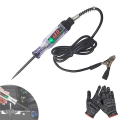 Circuit Tester Pen 6V/12V/24V DC Digital Test Pen Automotive Test Light Pen with Gloves. 