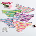 SMY 5 PCS/Set Soft Threaded Rainbow Printed Women Underwear Breathable Colorful Women Briefs. 