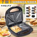 SOKANY 7-in-1 Multifunctional Electric Sandwich Muffin Cake Donut Waffle Maker. 
