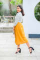 Carabelle Linen Wrap Skirt- Golden Yellow. 
