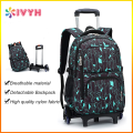 【Selangor Ready Stock】Ivyh 6 Wheels Trolley Backpack Nylon Fabric Outdoor Travel Large Bag for Men, Boys, Black Series Casual School Bags. 