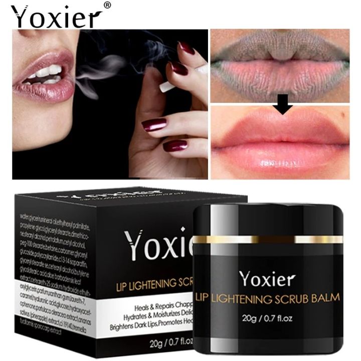 Yoxier Lip Lightening Scrub Balm Pink Fresh Bleaching Cream Remove Dark Lips Moisturizing Brightening Black Lips Lips Care 20g