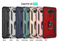 Lereach For LG K51 / Q51 Mobile Phone Case TUP+PC Hard Ring Car Ring Bracket Shockproof Back Cover. 