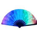 Japan Dance Fan Fans with Lights Large Folded Hand Fan Folding Colorful Foldable Handheld Rave Fan 33cm Large Rainbow Folding Fan Dance. 