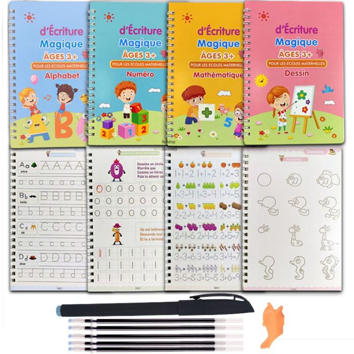 4Books%20Pen%20Magic%20Copy%20Book%20Free%20Wiping%20Children's%20Kids%20Writing%20Sticker%20Practice%20English%20Copybook%20For%20Calligraphy%20Montessori%20Gift%20-%20Image%207