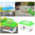 Portable Handheld Plastic Fish Tank Transparent Cutout Design For Turtle PetFish Creek. 