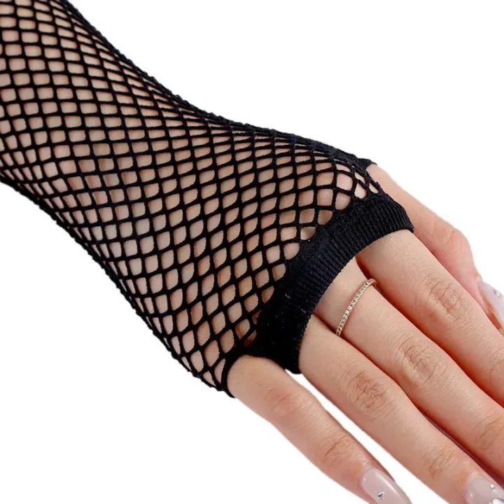 %E3%80%90NEW%E3%80%91%202023%20Punk%20Goth%20Lady%20Disco%20Dance%20Costume%20Lace%20Fingerless%20Mesh%20Fishnet%20Gloves%20Motorcycle%20Protection%20Black%20Cheap%20Car%20Glove%20Freeship%20-%20Image%203