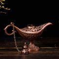 Hollow Fairy Tale Aladdin Lamp Wishing Tea Pot Retro Home Aromatherapy Ornaments. 