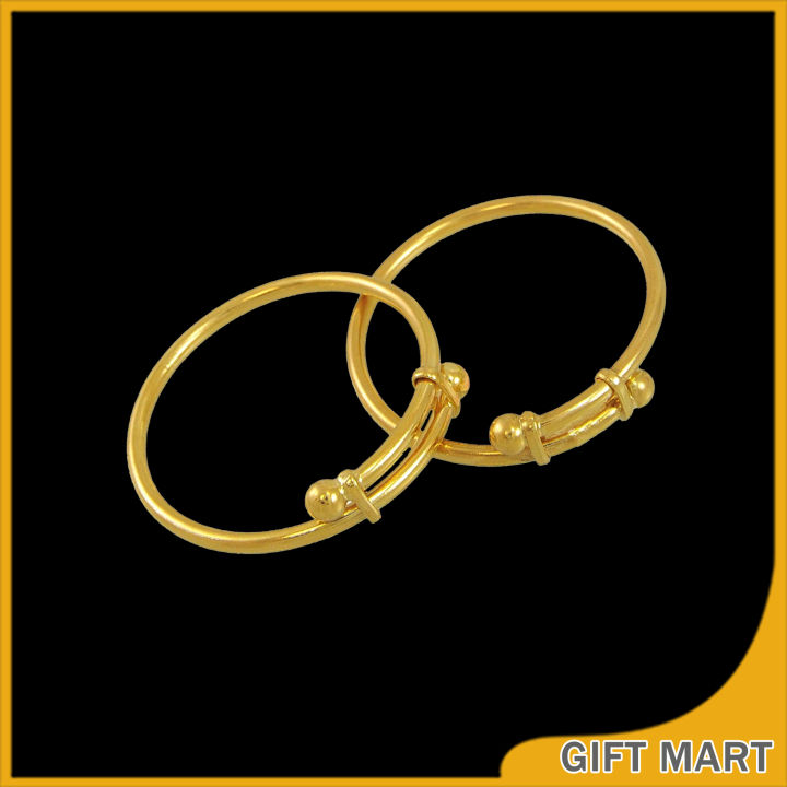 Guaranteed%20Gold%20Plated%20Expandable%20Free%20Size%20Plain%20Baby%20Bangle%20Family%20Love%20Gifts%20Jewelry%20For%20Baby%20With%20Box%20-%20Image%203