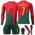2223 Portugal World Cup long sleeved football jersey set size 7 Cristiano Ronaldo jersey autumn and winter children's adult football jersey. 
