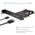 PCI-E to USB 3.0 PCI Express Card Incl.1 USB C and 2 USB A Ports, M.2 NVME to PCIe 3.0 Adapter Card with Bracket. 
