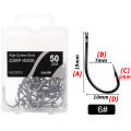 Poplikdfr 50pcs Fishing Hooks Beak Offset Circle Hook High Carbon Steel Barbed Long Shank Hooks With Box Package For CARP Saltwater Freshwater. 