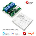 Tuya Zigbee 1 2 4 Gang Switch Relay Module Dc 12v 24v 110v 220v 230v Dry Contact 4CH Din Controller Alexa Gateway Required. 