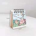 2024 Mini Calendar Cute Cartoon Puppy Series Table Calendar Small Portable Desktop Calendar Kawaii Office Student Supplies. 