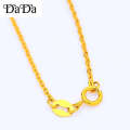 100% Original 22k Saudi Gold pawnable necklace womens skeleton O plain chain accessories gift for women. 