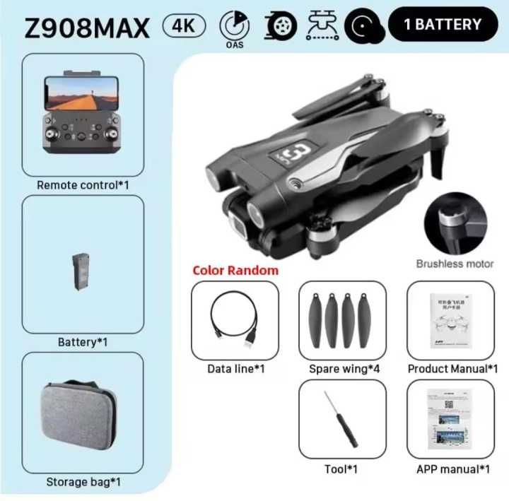 Z908 Max ESC Dual Camera Drone Professional Optical Flow Localization 3 sided Obstacle Avoidance Mini Drone