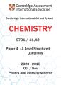 Cambridge International AS And A Level - Chemistry Past Paper 4 Oct/Nov (9701/41,42) -4 A Level Structured Questions. 